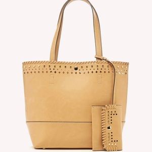 Sole Society Camel Faux Leather Mini Tote Bag